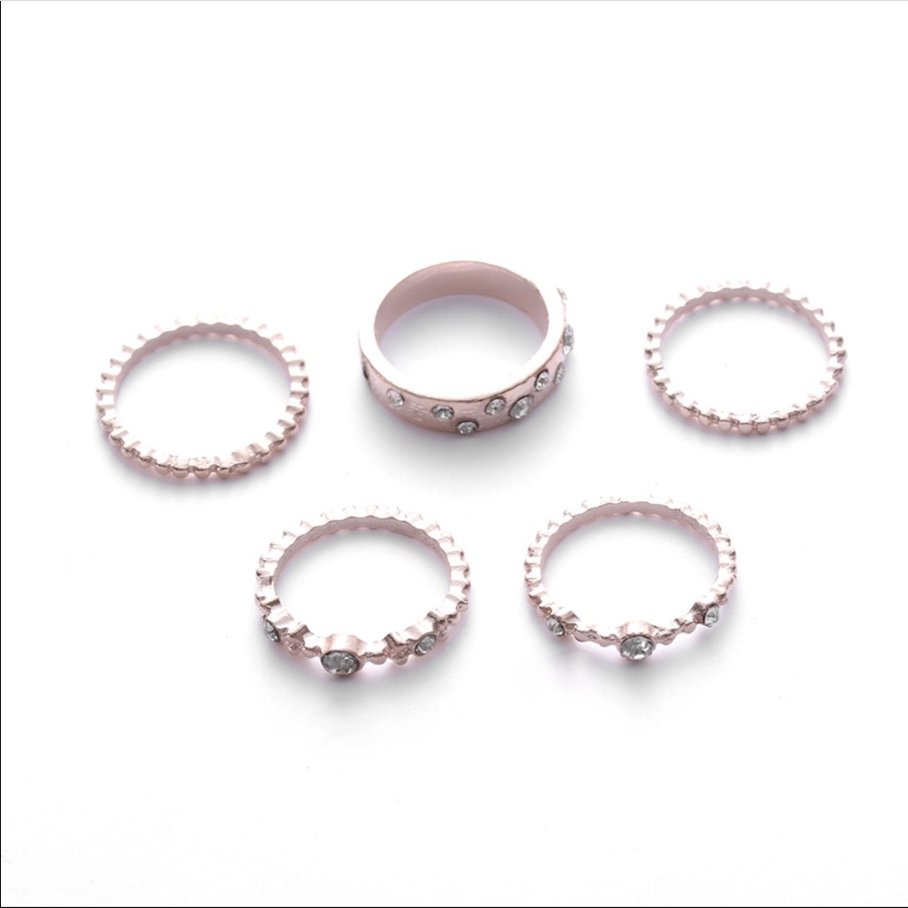 NEW Rose Gold Stackable Ring Set - Picture 2 of 2